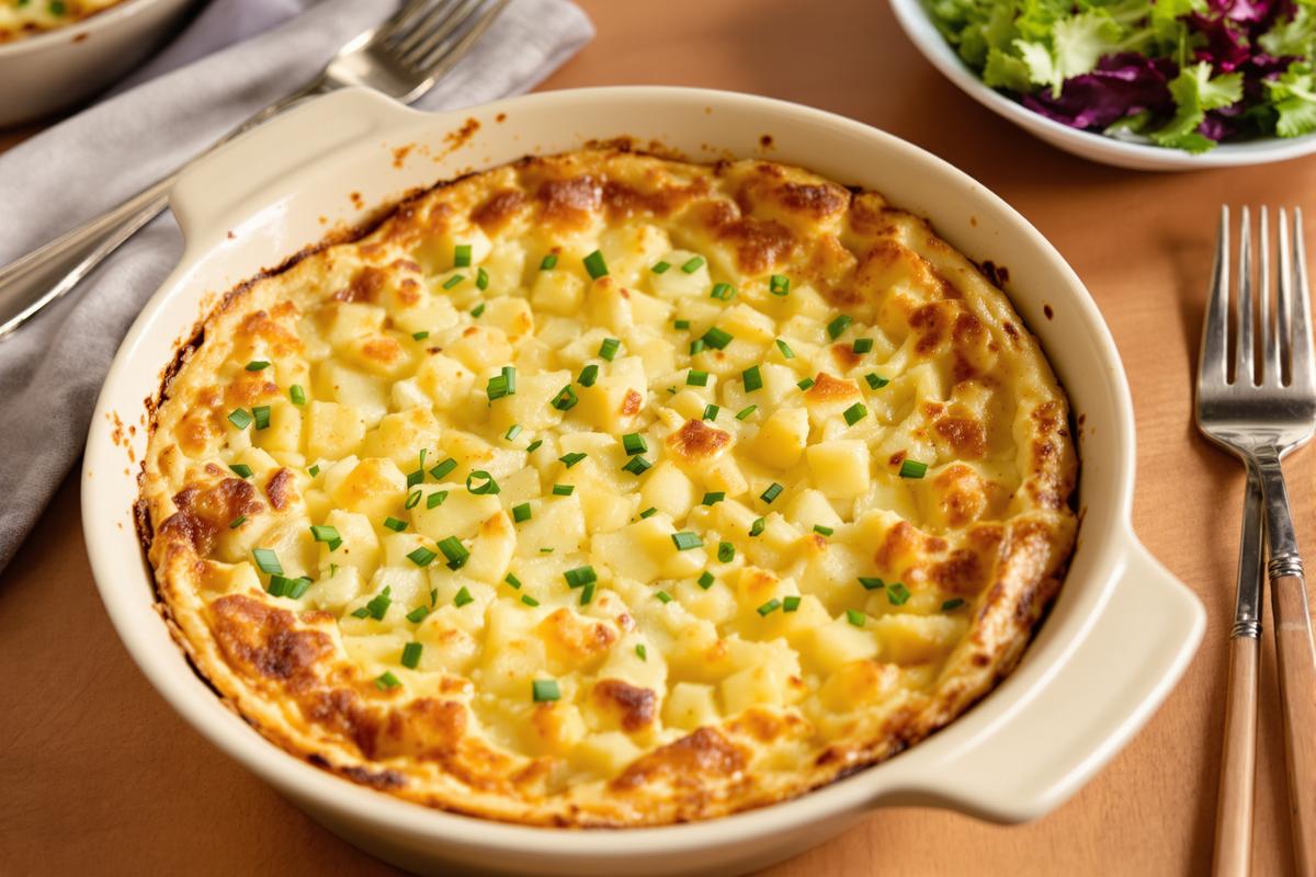 Marre des quiches ? Essayez cette recette de clafoutis pommes de terre-thon : un plat fondant et prêt en 5 minutes.jpg